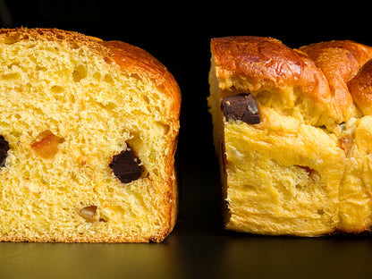 Brioche chocolate y naranja confitada